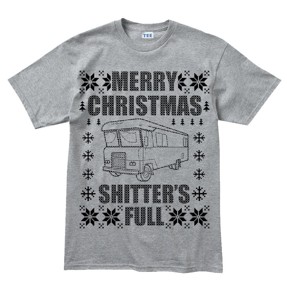 Mens Shitter's Full Christmas Vacation T-Shirt, Funny Ugly Sweater Tee