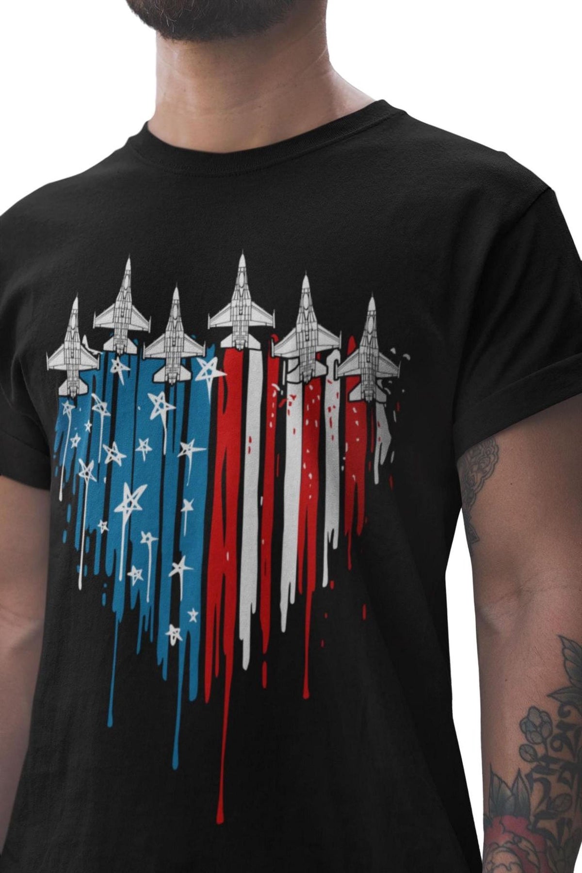 U.S. Air Force Flyover Shirt, 4th of July 250th Anniversary, Fighter Jets in Formation