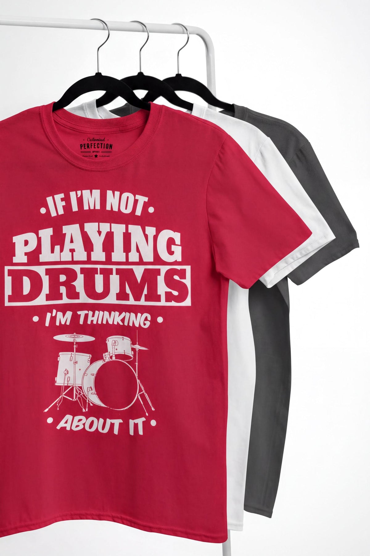 Comfort Colors® Funny Drummer Shirt, Thinking About Drums Tee, Percussion Gift