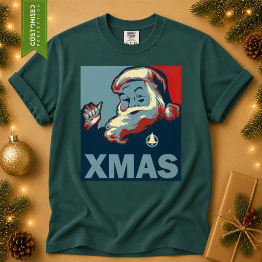 Comfort Colors® Vintage Santa Xmas Shirt, Retro Christmas Tee, Classic Holiday Graphic, Festive Santa Gift