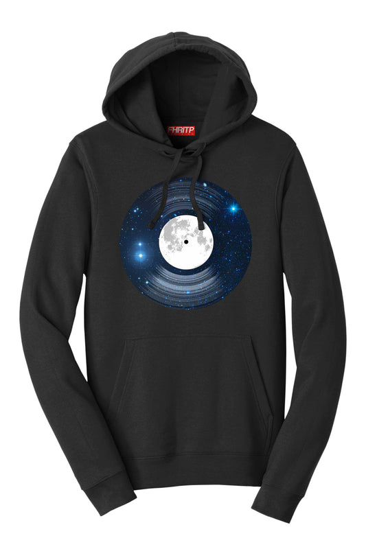 Space Moon Vinyl Funkalicious Astronaut Record Funny Hoodie