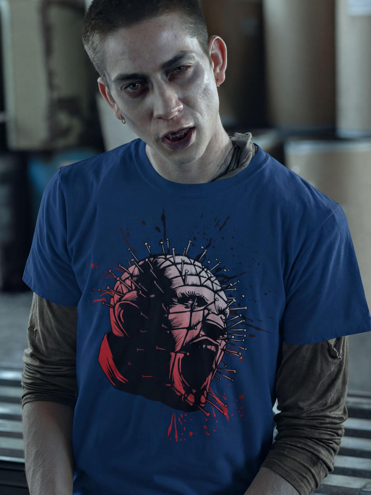 Comfort Colors® Pin Faced Horror Priest Graphic Tee, Gothic Halloween Shirt, Supernatural Apparel Gift