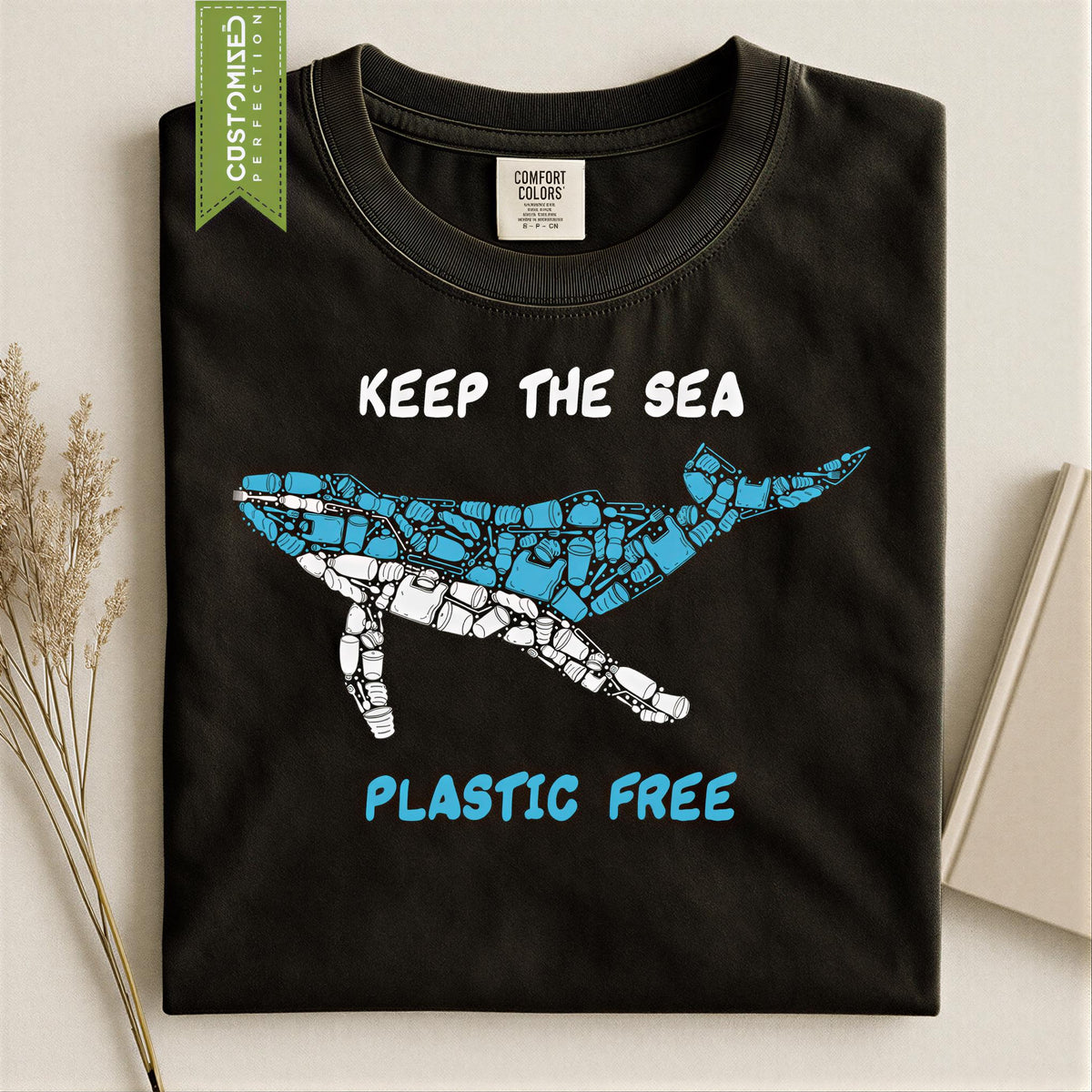 Comfort Colors® Whale Mosaic T-Shirt: Marine Pollution Awareness Design Tee