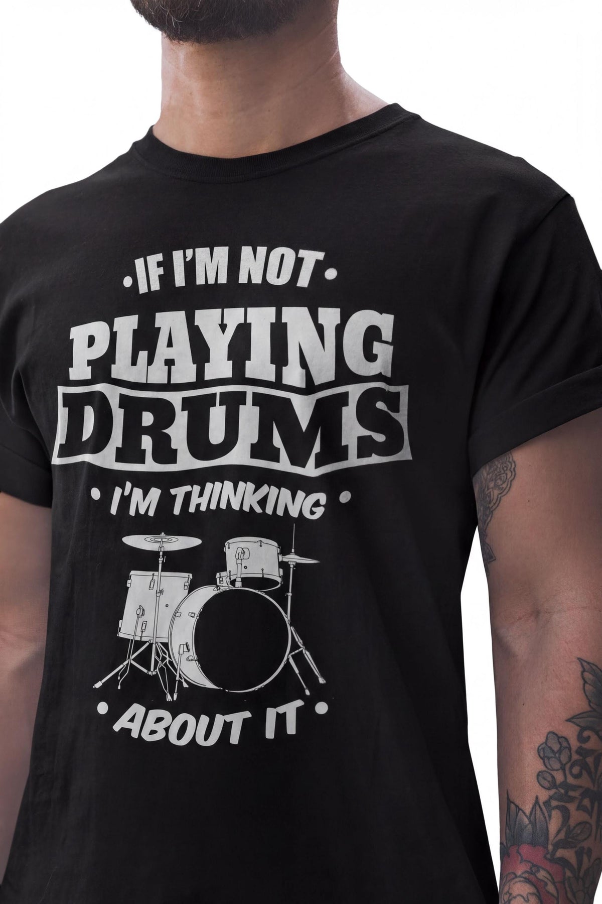 Comfort Colors® Funny Drummer Shirt, Thinking About Drums Tee, Percussion Gift