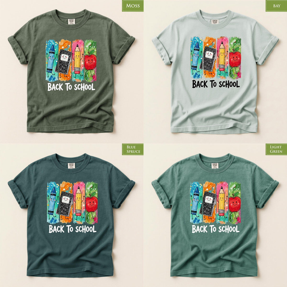 Comfort Colors® Back To School Shirt | Cute Kawaii Crayon Pencil Tee | Teacher Kids Gift