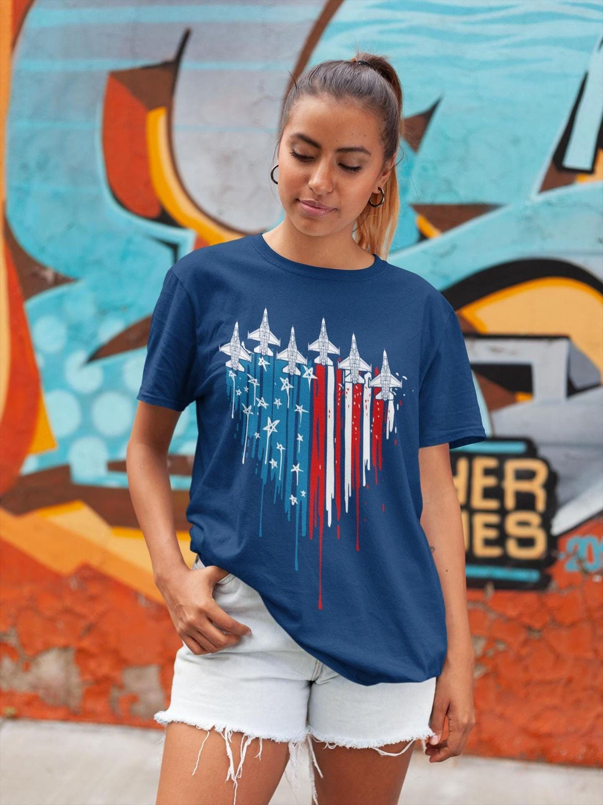 U.S. Air Force Flyover Shirt, 4th of July 250th Anniversary, Fighter Jets in Formation