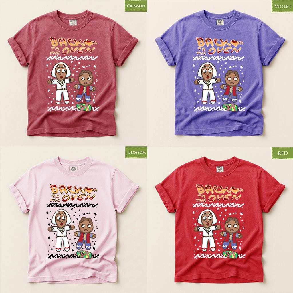 Comfort Colors® Back to the Oven Christmas Shirt, Funny Gingerbread Holiday Tee, Retro Christmas Graphic, Festive Gift