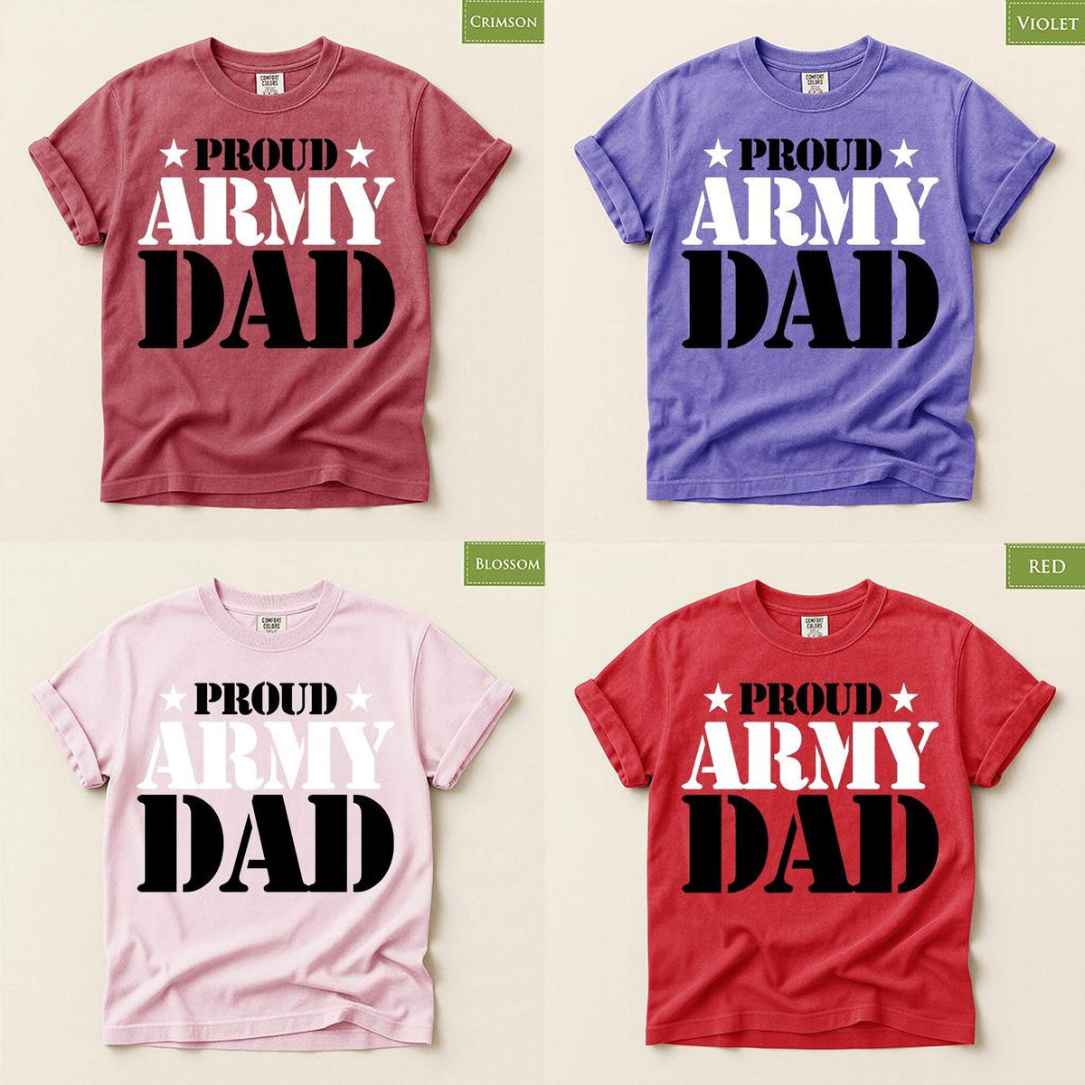 Proud Army Dad Shirt, Comfort Colors® Military Fathers Day Gift for Papa