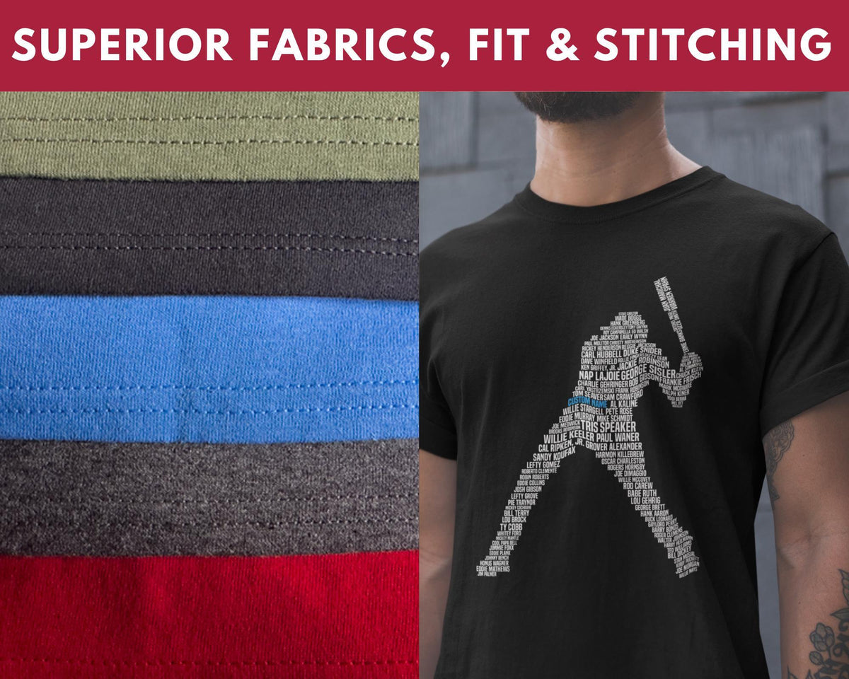 Baseball Legends T-Shirt: Hall of Fame Player Silhouette Design, Softball Tee