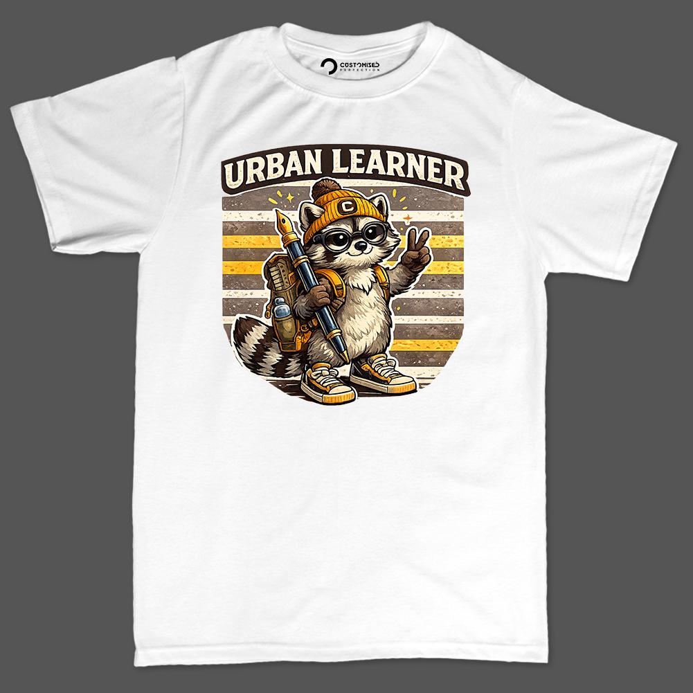 Urban Learner Shirt | Cool Raccoon School Hoodie | Hipster Kid Gift Idea