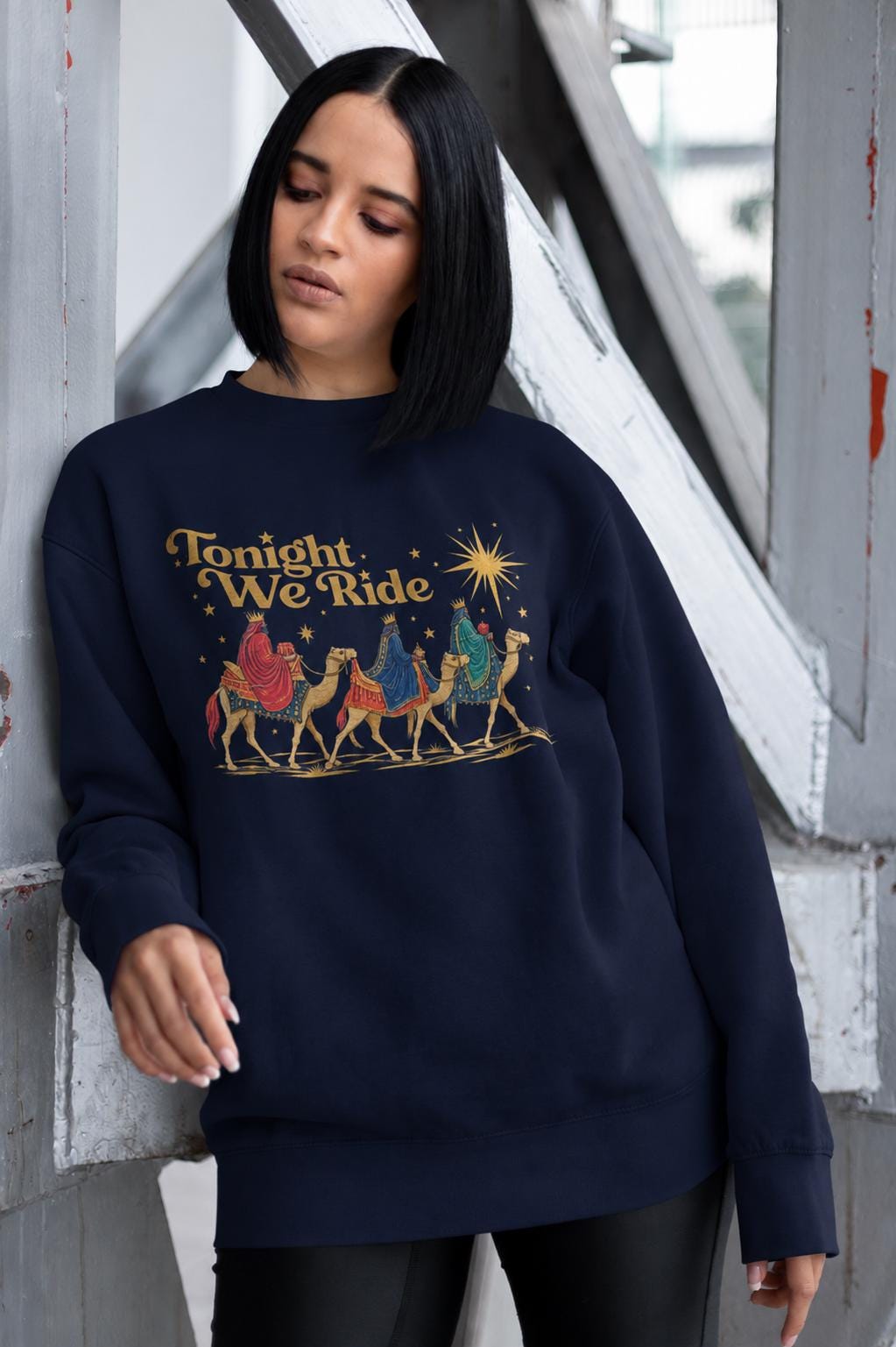 Tonight We Ride Wise Men Shirt, Three Kings Nativity T-Shirt, Christian Christmas Hoodie, Star of Bethlehem Sweatshirt, Faith Tee Gift