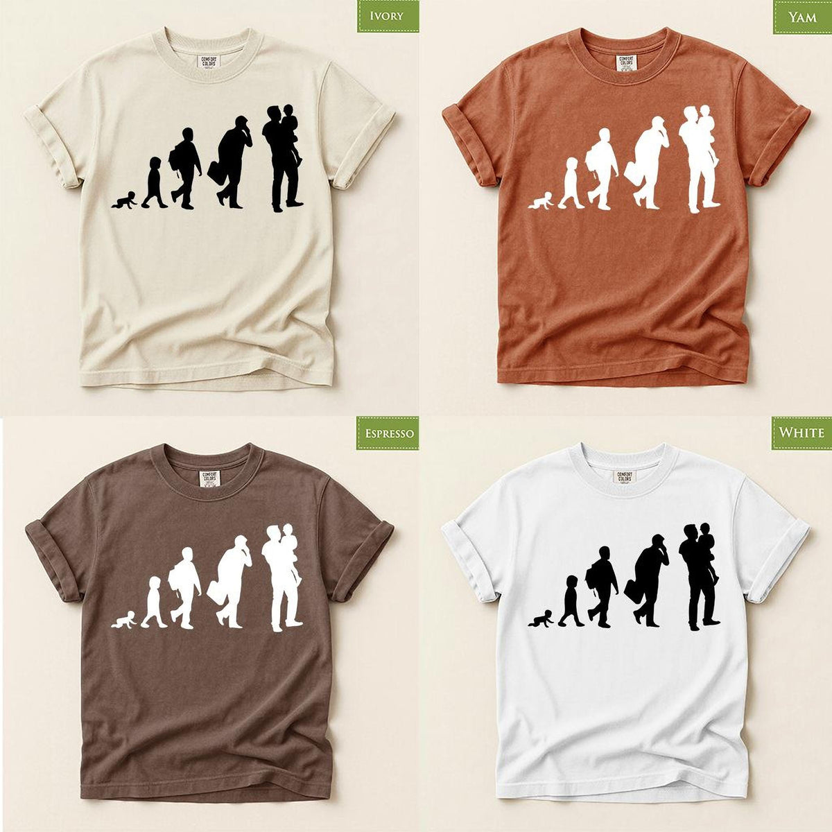 Evolution Of Dad Father's Day Gift for Daddy Birthday Mens T shirt Tee Top T-shirt - R1981