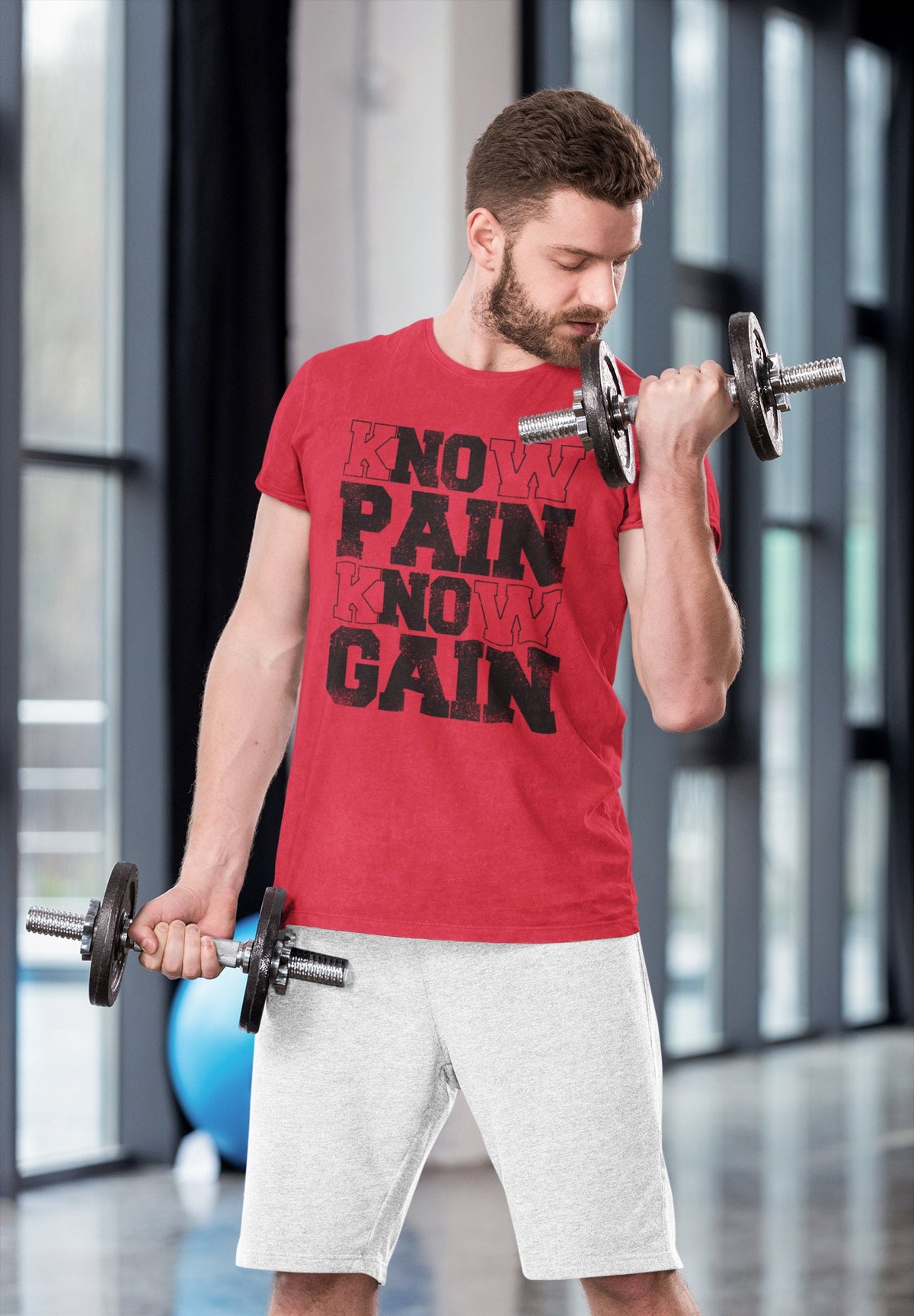 Workout T-shirt for Gym Rat, No Pain No Gain, Motivational Exercise Gift