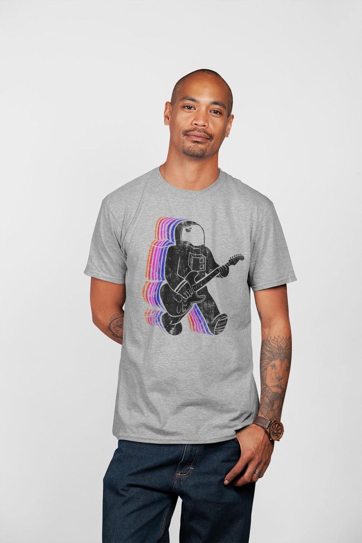 Comfort Colors® Astronaut Guitar T-Shirt, Electric Guitar Player Tee, Rock Music Gift