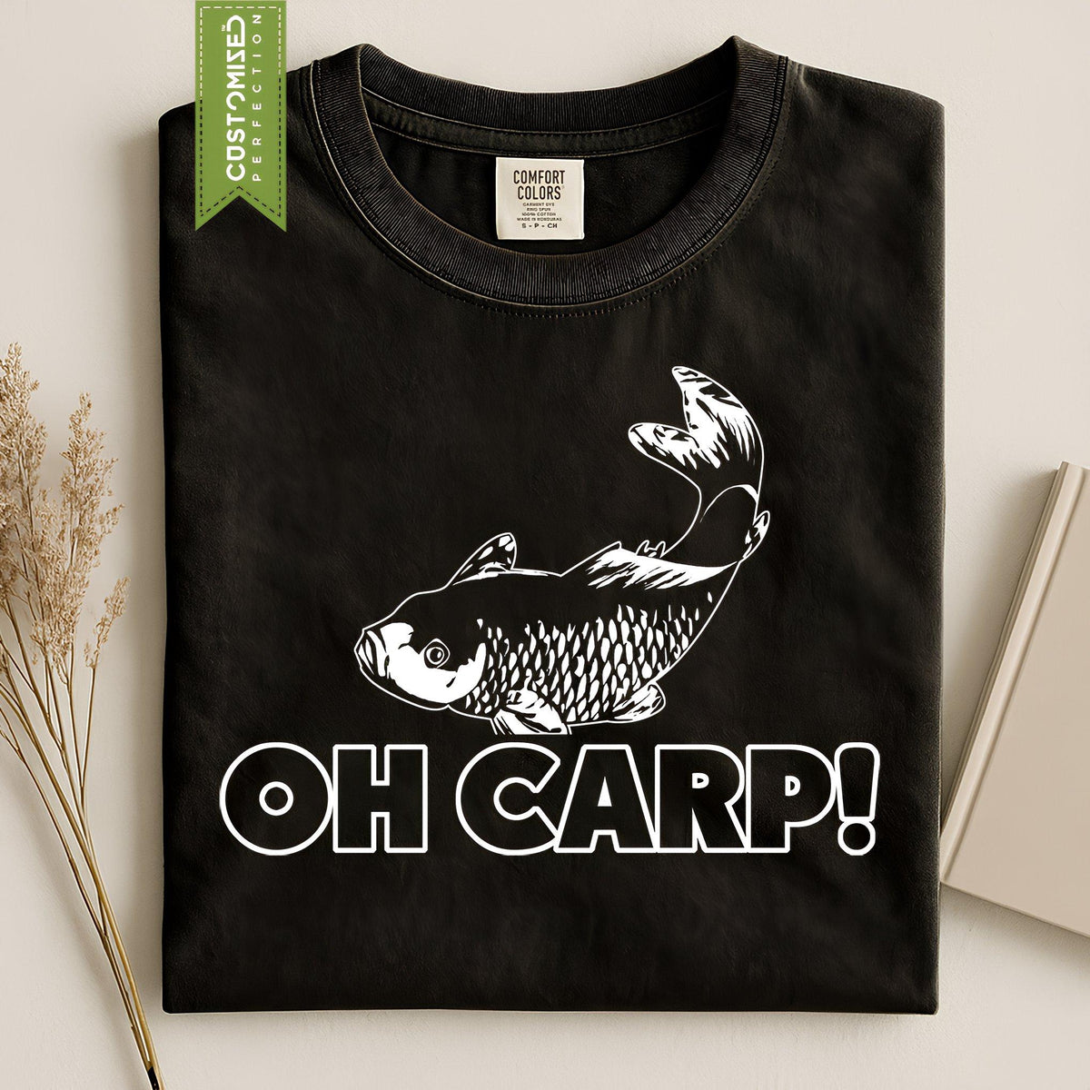 Funny Fishing Shirt for Anglers, Comfort Colors® Fisherman Gift, Oh Crap Carp Reel Bait Tee