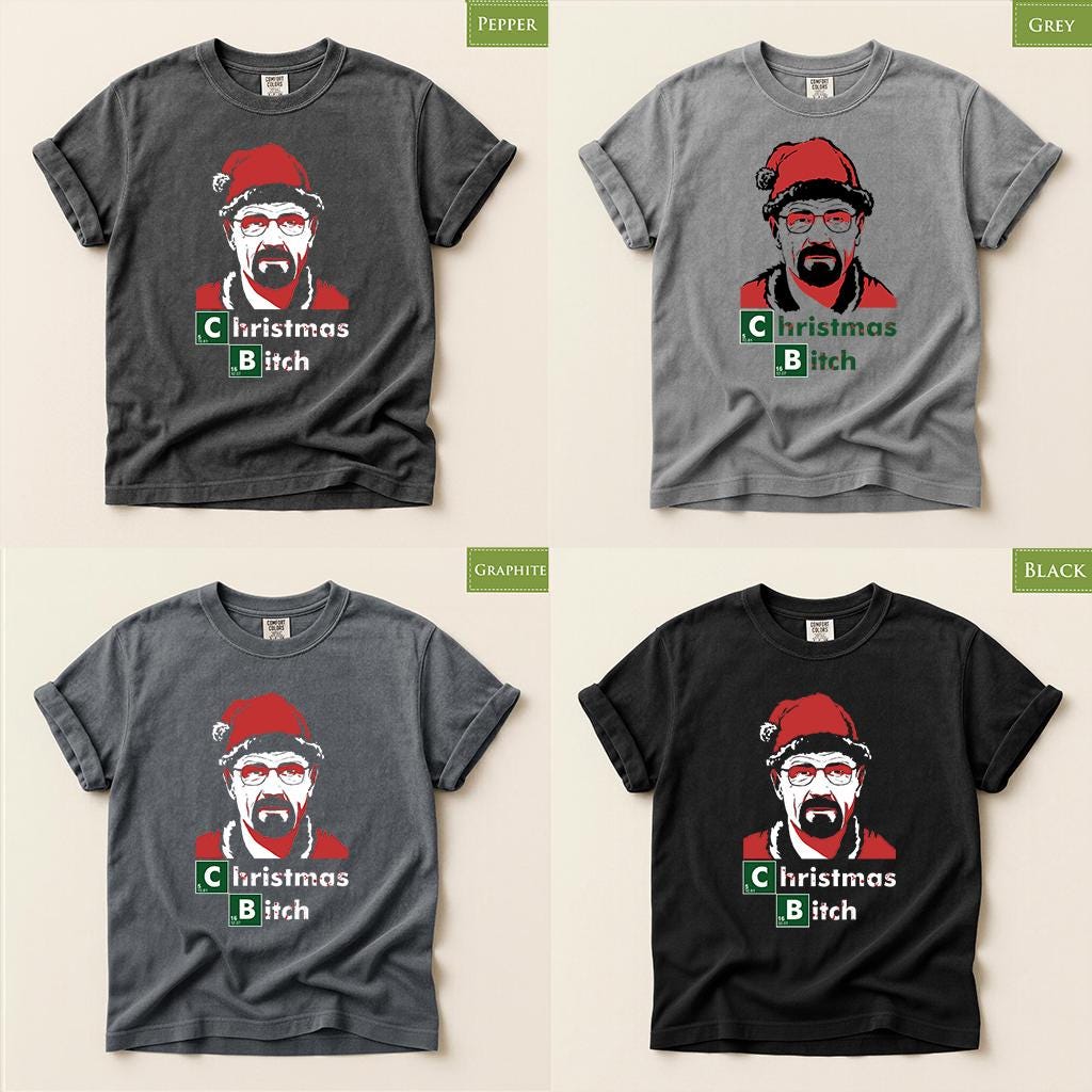 Comfort Colors® Christmas Bitch Shirt, Funny Santa Holiday Tee, Chemistry Christmas Graphic, Retro Festive Gift