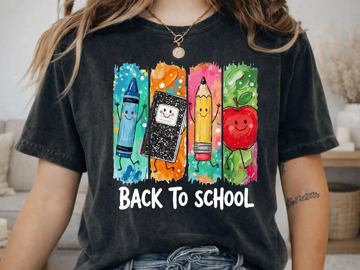 Comfort Colors® Back To School Shirt | Cute Kawaii Crayon Pencil Tee | Teacher Kids Gift