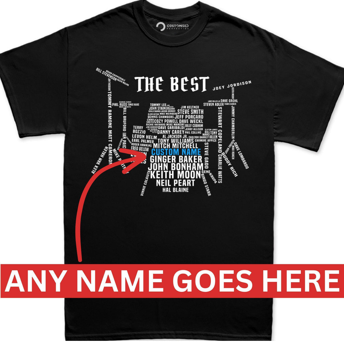 Custom Personalized Drummer Shirt, Gift for Drum Players Tee