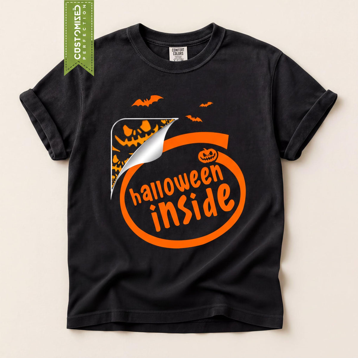 Funny Halloween Inside Shirt, Comfort Colors® Trick Or Treat Tee, Spooky Season TShirt, Fall Autumn Top