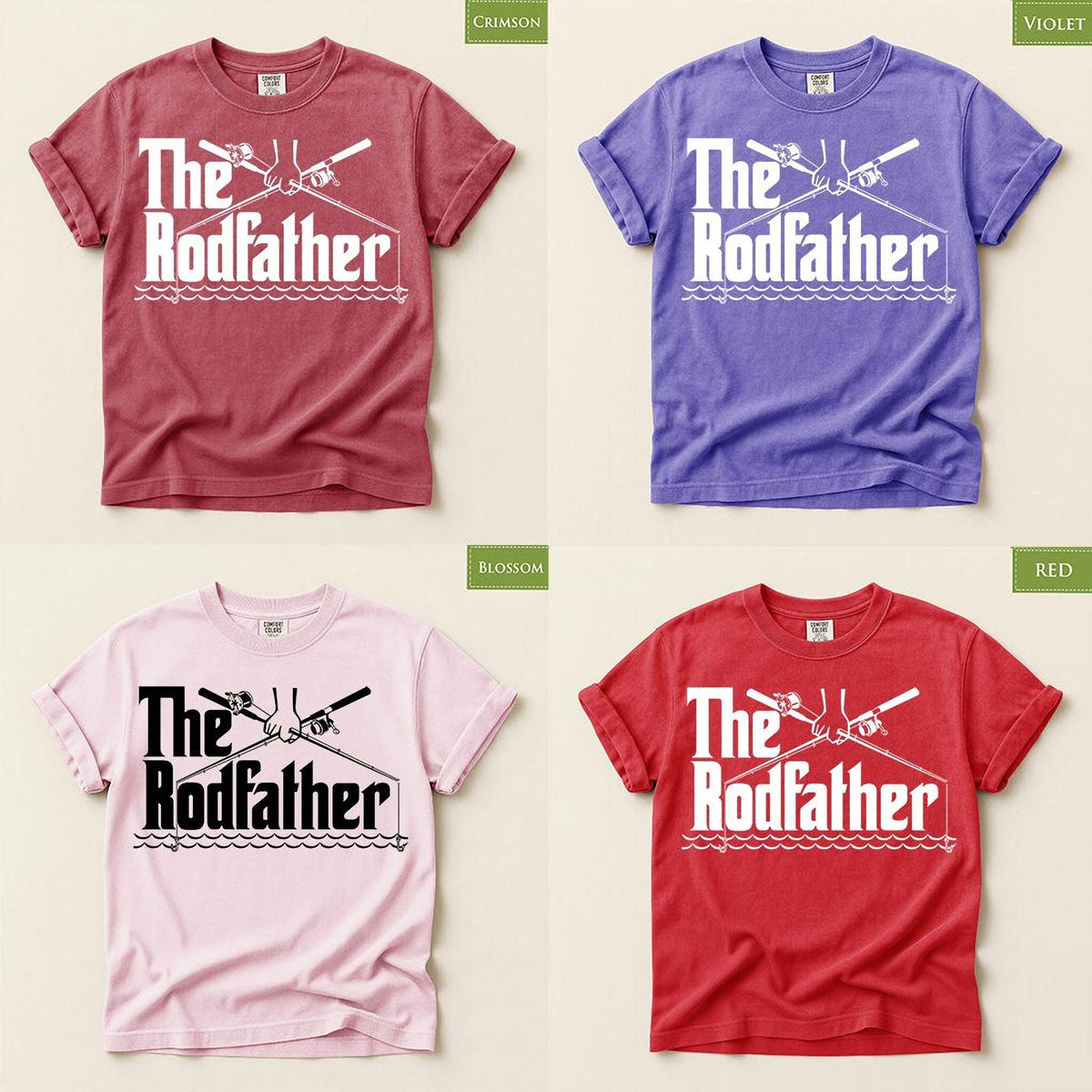The Rodfather Comfort Colors® Fishing Shirt, Angler Fisherman Tee, Gift for Dads