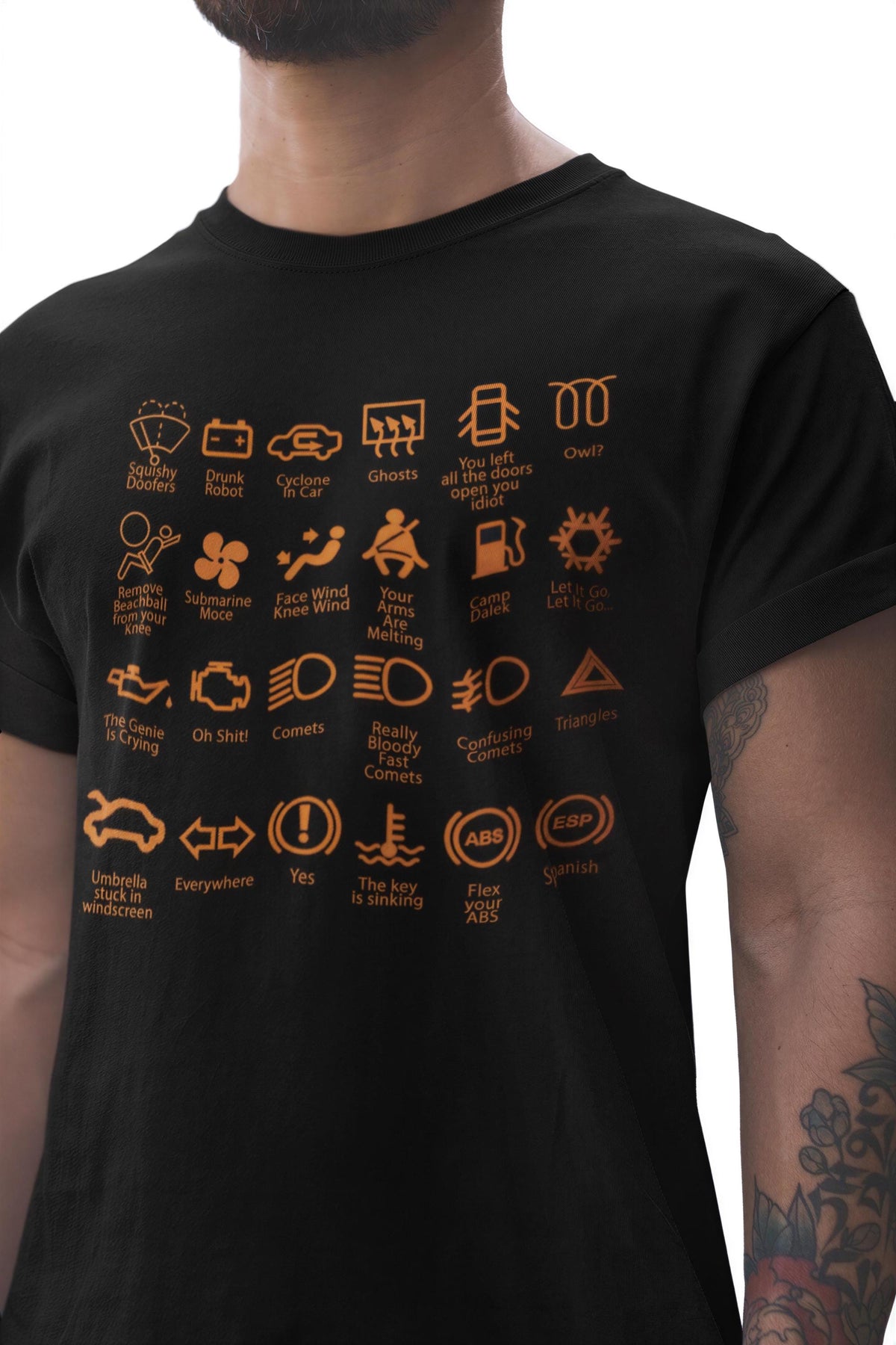 Comfort Colors® Dashboard Warning Lights T-Shirt: Sarcastic Car Mechanic Humor Tee
