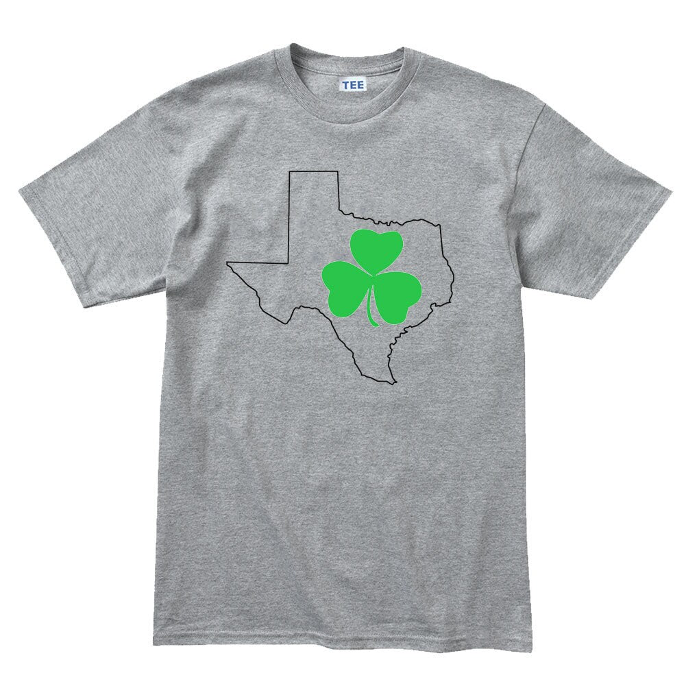 Mens Irish Texas Paddys Day Shamrock Ireland Texan Spoof Shamrock T shirt Tee Top T-shirt