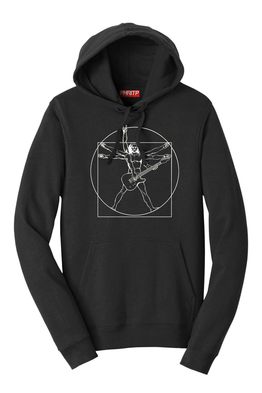 Vitruvian Guitarist Guitar Funny Spoof Da Vinci Hoodie