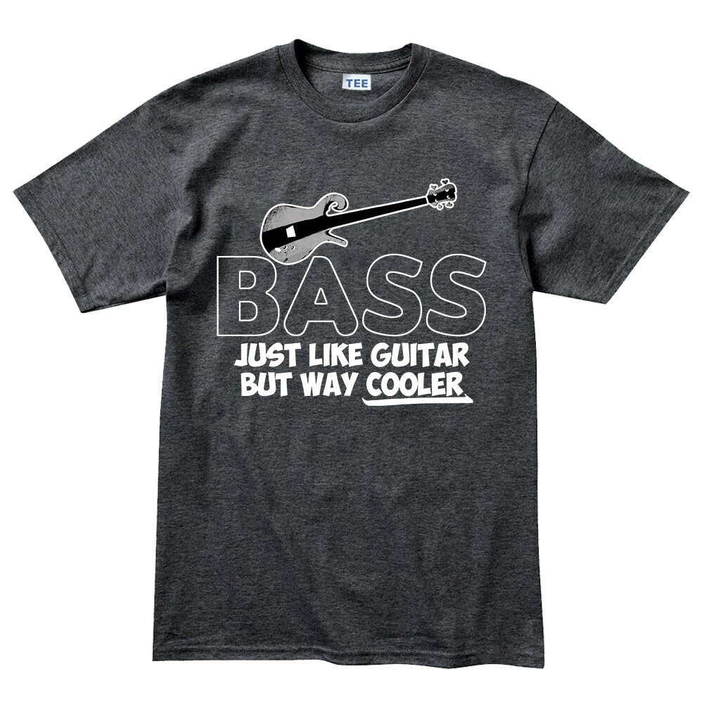 Mens Bass Cooler Than Guitar Funny Bassist T shirt Tee Top T-shirt