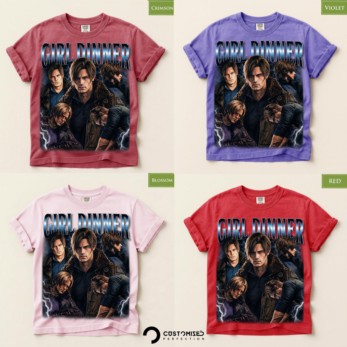 Girl Dinner Leon Kennedy Comfort Colors® Shirt, Resident Evil Tee, Requiem RE9 Fan Gift