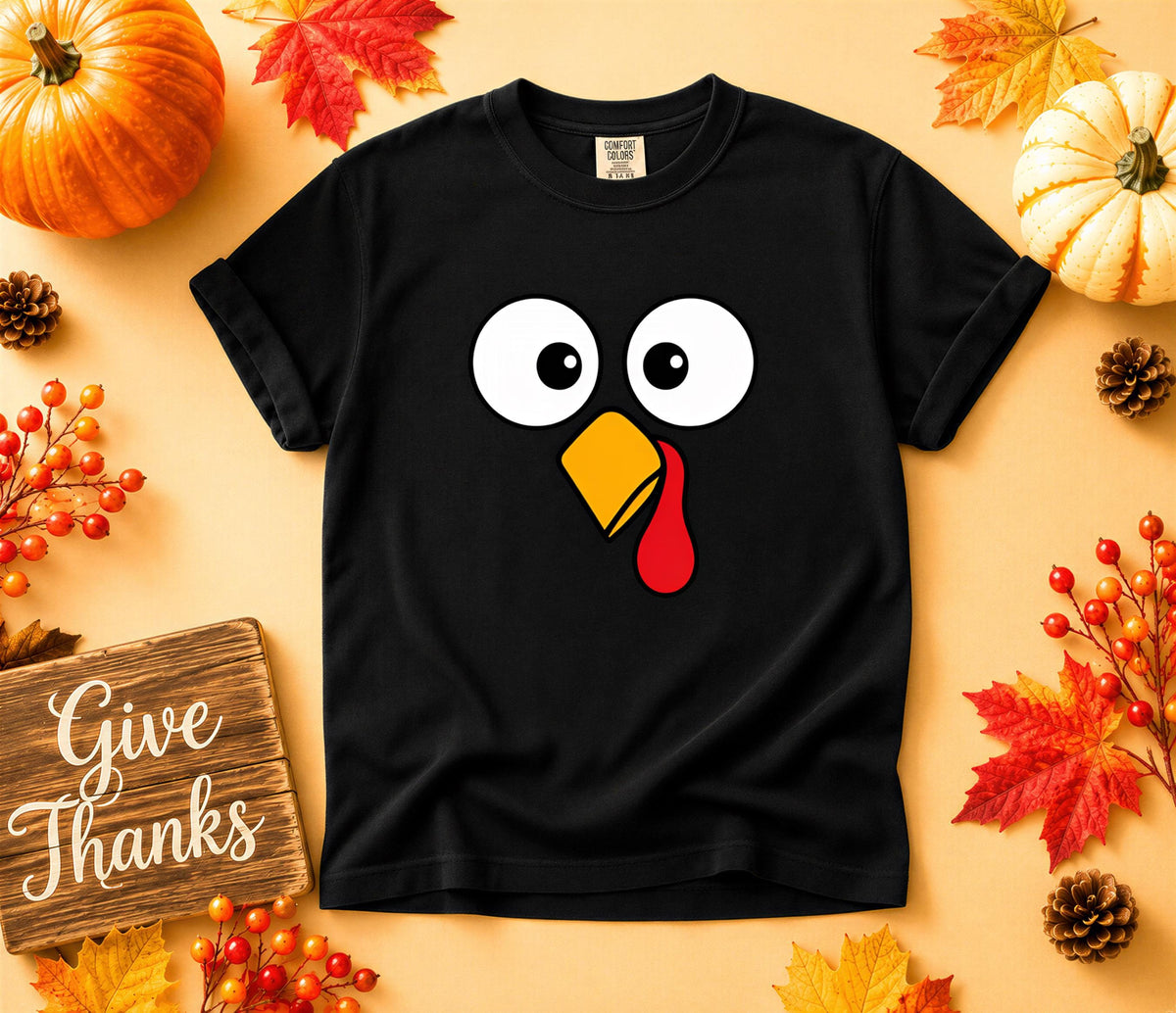 Comfort Colors® Funny Turkey Shirt, Thanksgiving Gobbler Tee, Silly Bird Graphic, Fall Gift