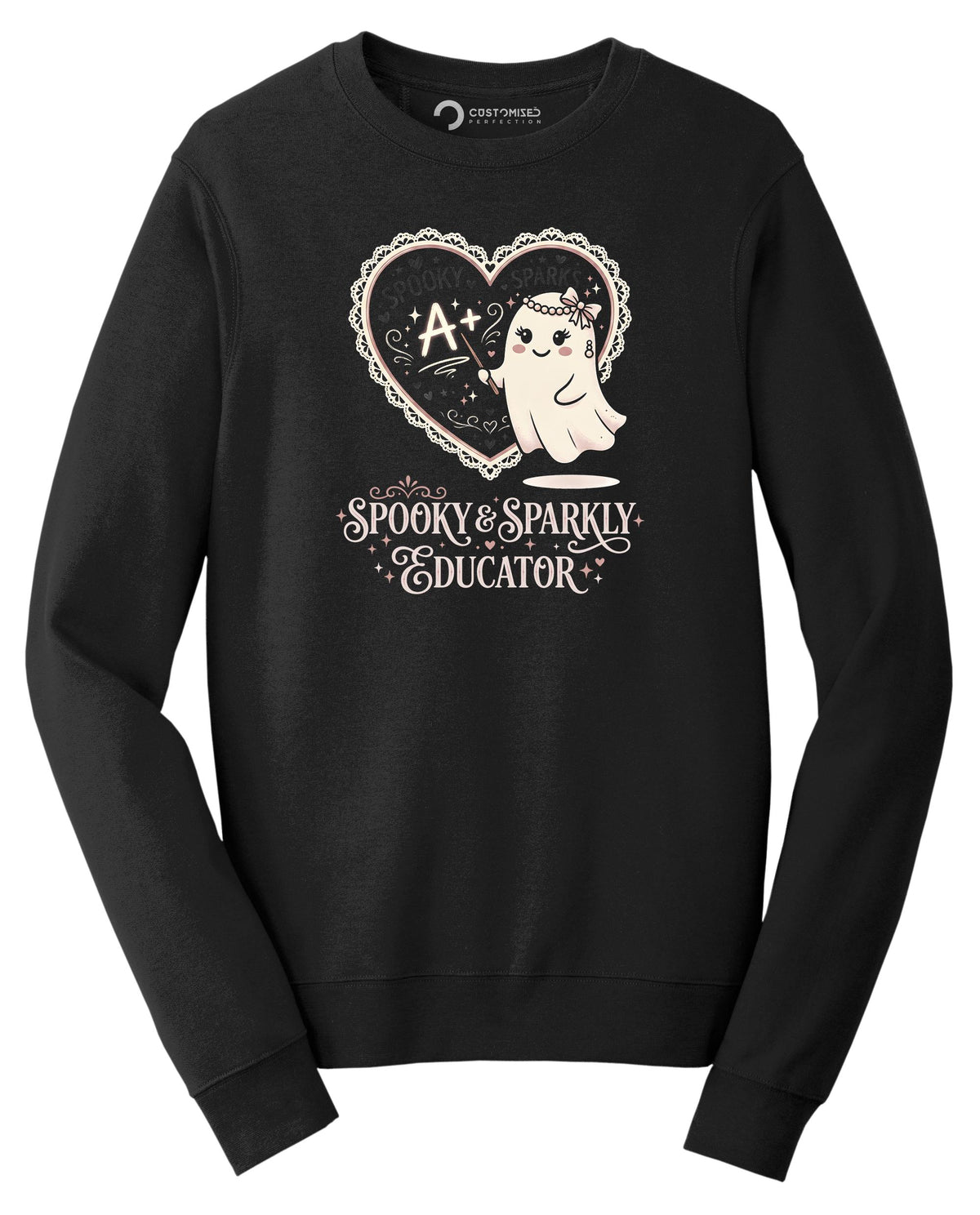 Spooky Sparkly Educator Shirt | Cute Ghost Halloween Hoodie | Teacher Gift T-shirt