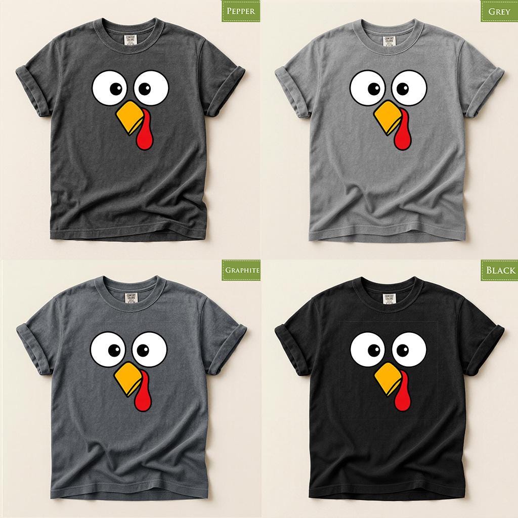 Comfort Colors® Funny Turkey Shirt, Thanksgiving Gobbler Tee, Silly Bird Graphic, Fall Gift