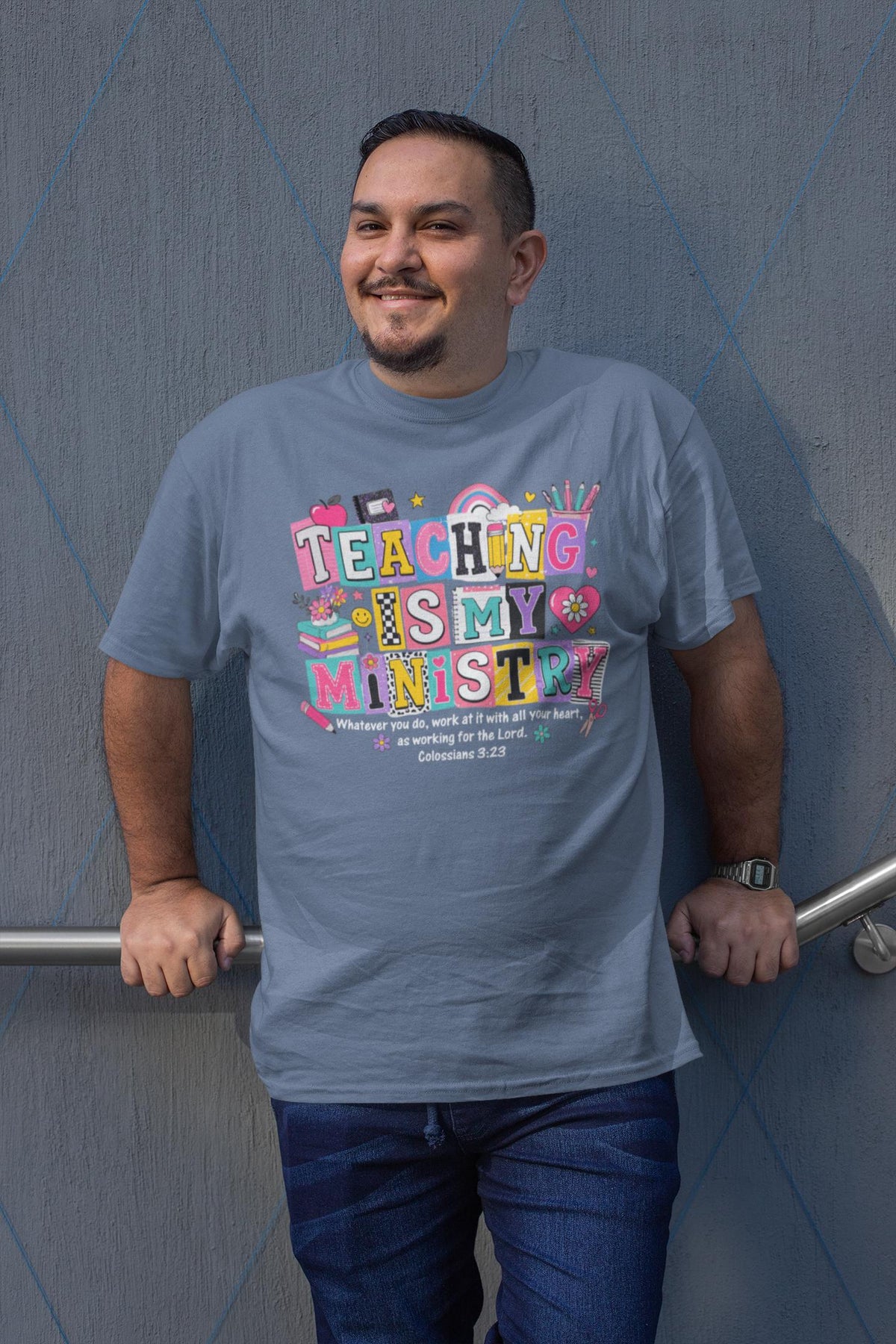 Teaching Is My Ministry Shirt | Rainbow Leopard Hoodie | Cute Faith Teacher Gift Tee