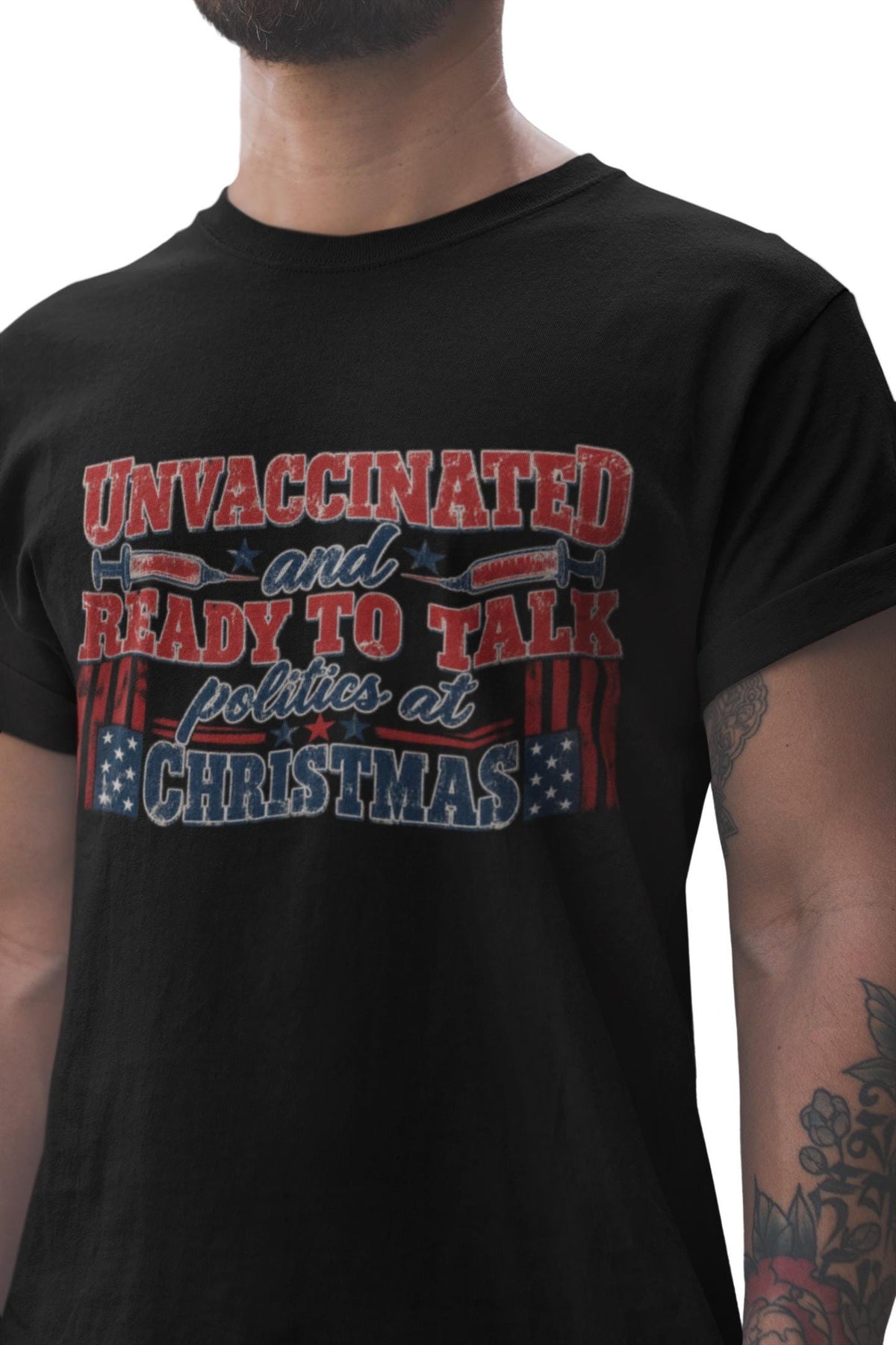 Unvaccinated Ready To Talk Politics Shirt, Funny Christmas Family T-Shirt, Political Holiday Hoodie, Sarcastic Christmas Sweatshirt
