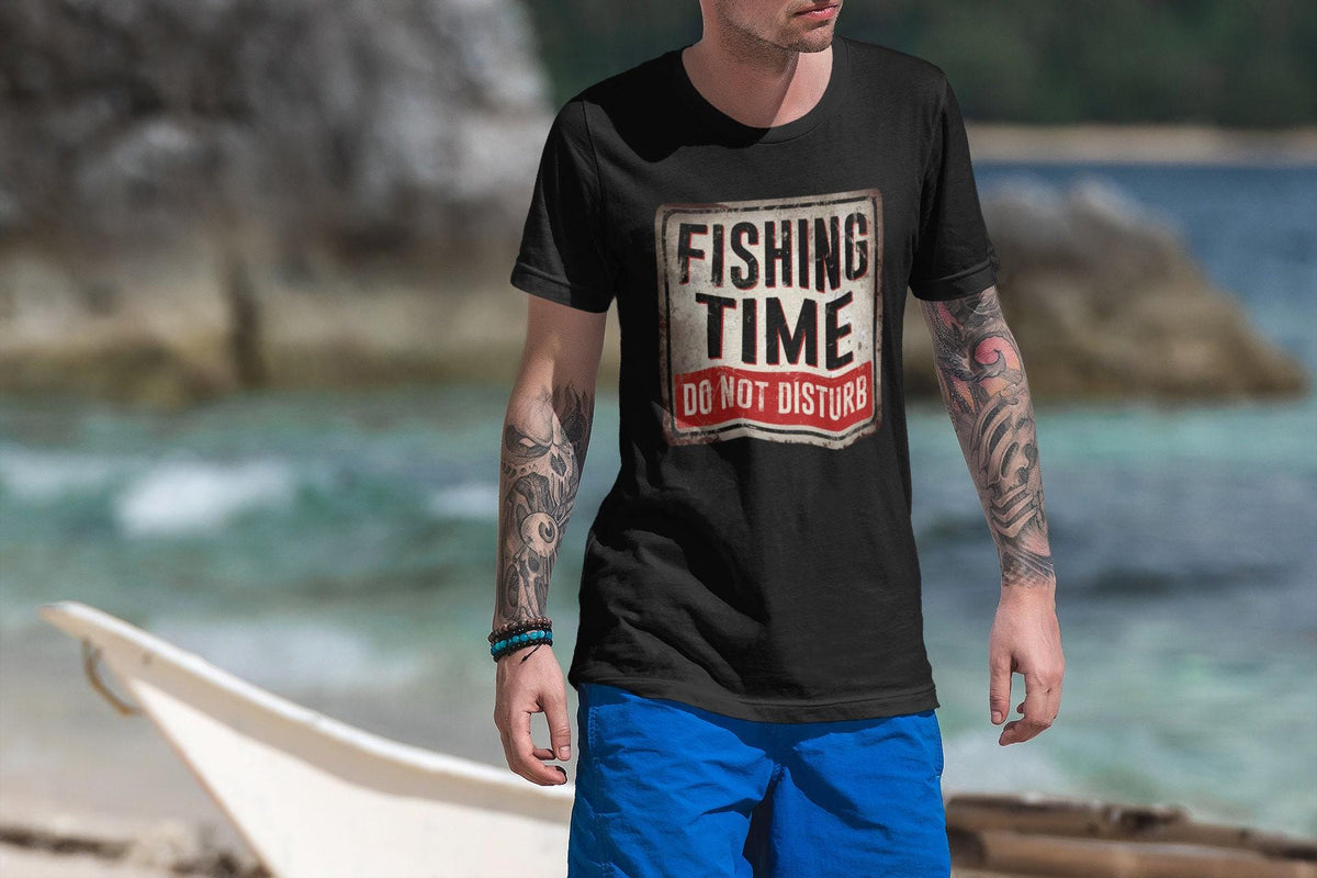 Funny Fishing Time Shirt, Do Not Disturb Tee, Sarcastic Warning Sign Top