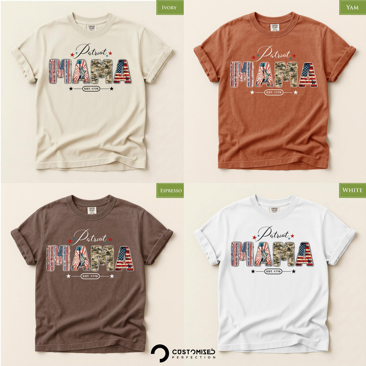 Patriot Mama Shirt, 4th of July Comfort Colors® Tee, Gift for Mom USA