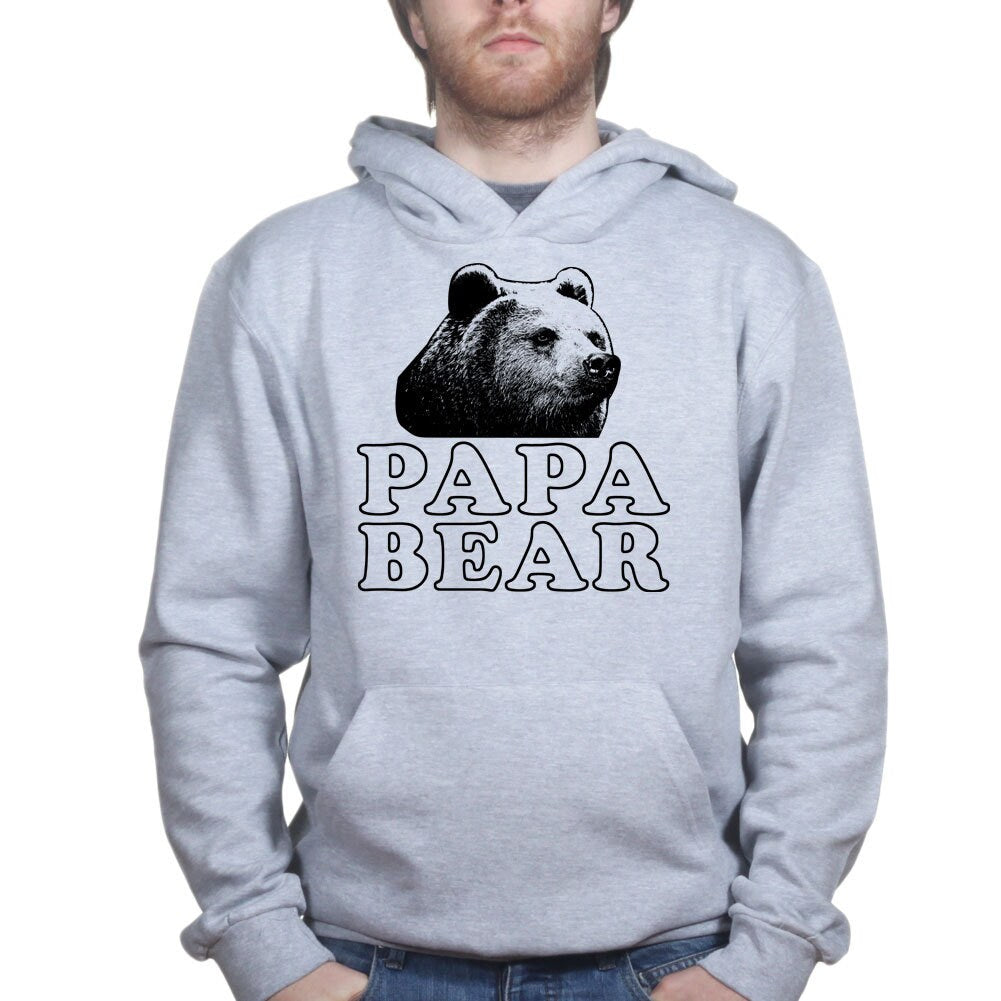 Papa Bear Fathers Day Gift For Dad Daddy Funny Hoodie - R1634