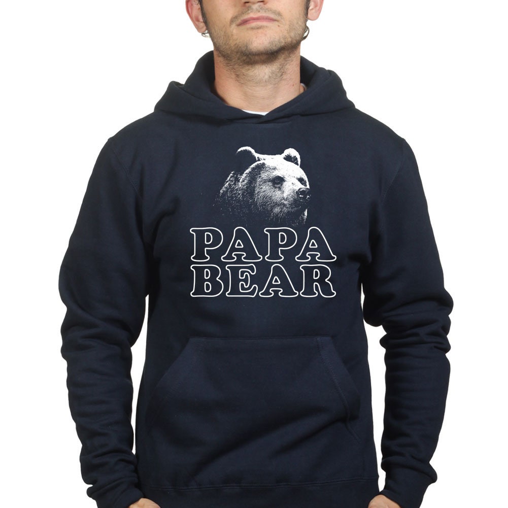 Papa Bear Fathers Day Gift For Dad Daddy Funny Hoodie - R1634