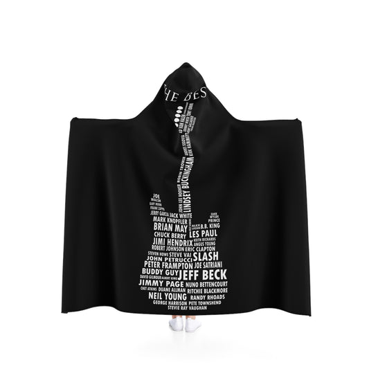 Guitar Legends Hooded Blanket, Cozy Throw for Music Lovers, Gift for Guitar Players, Home Décor, Festival Blanket, Black Comfort