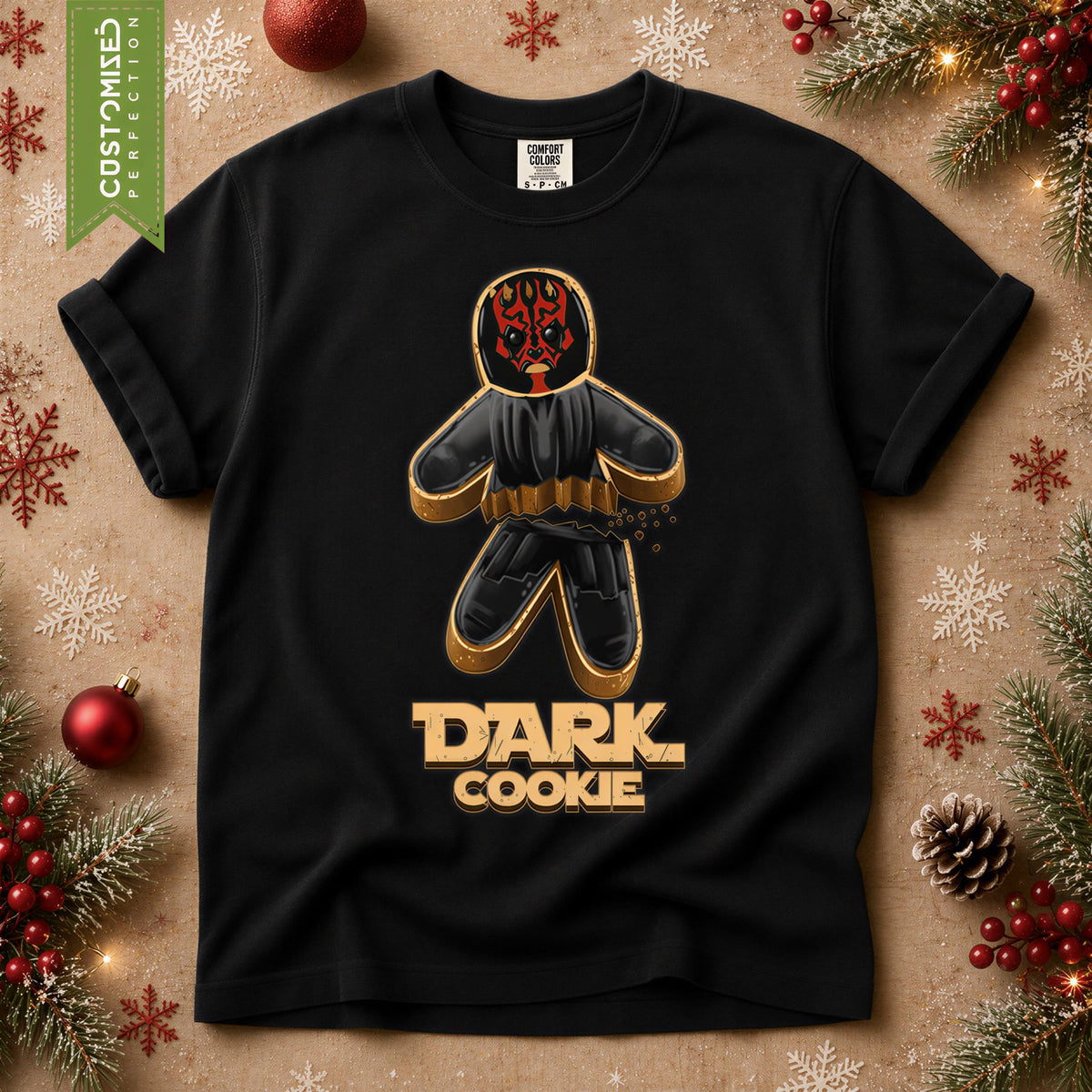 Comfort Colors® Dark Cookie Christmas Shirt, Funny Gingerbread Tee, Dark Holiday Graphic, Christmas Gift