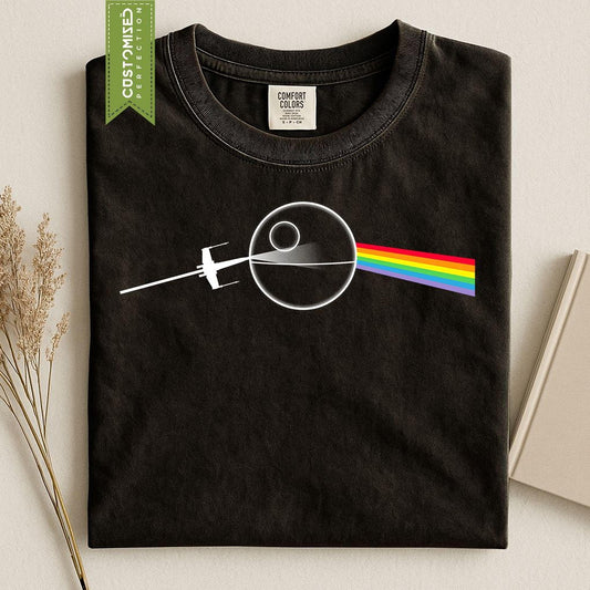 Comfort Colors® Dark Side Of The Death Star T shirt, LGBTQIA2+ Rainbow Tee, Pride Top