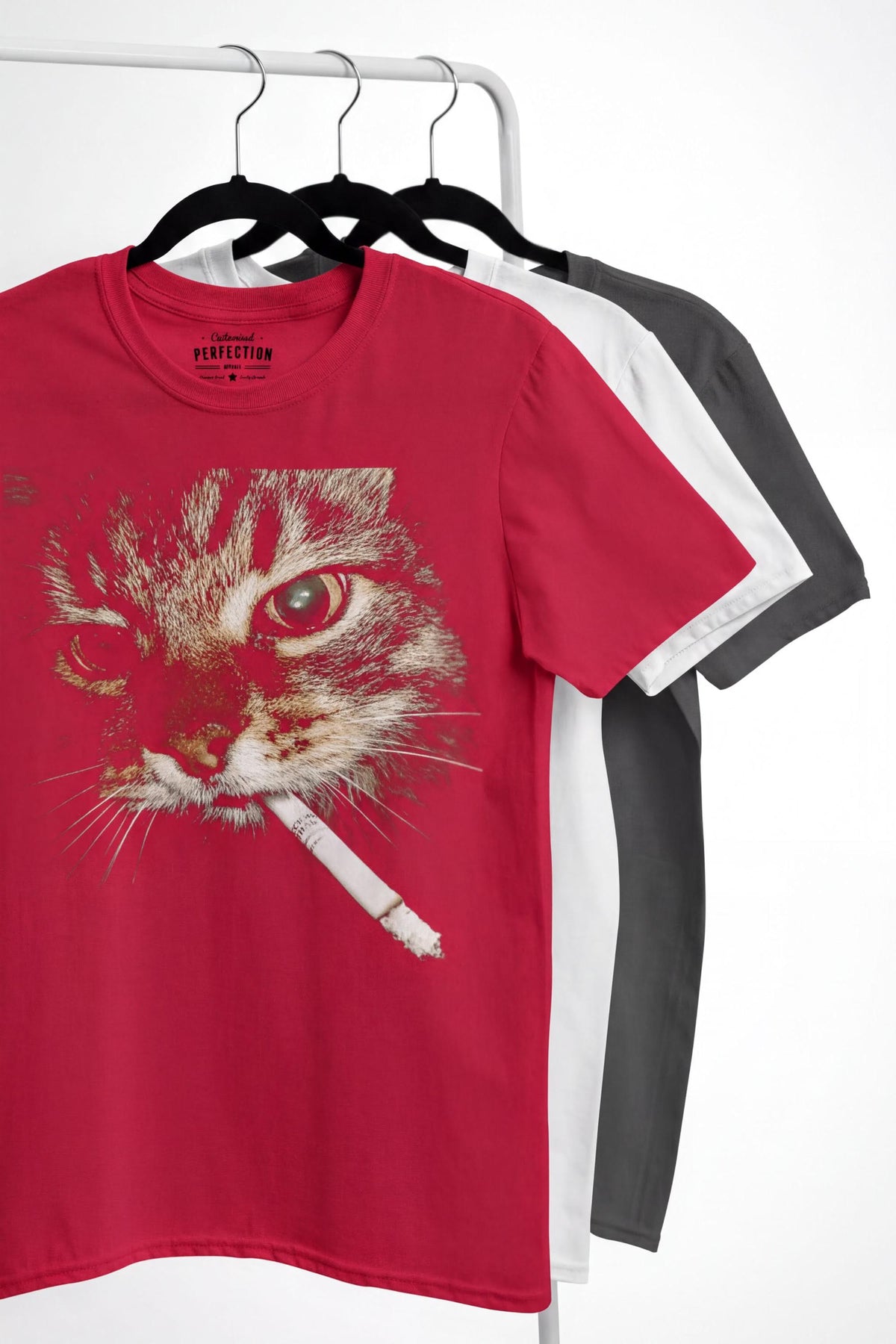 Comfort Colors® Cat Smoking Cigarette Shirt, Funny Feline Design Tee, Cat Lover Top