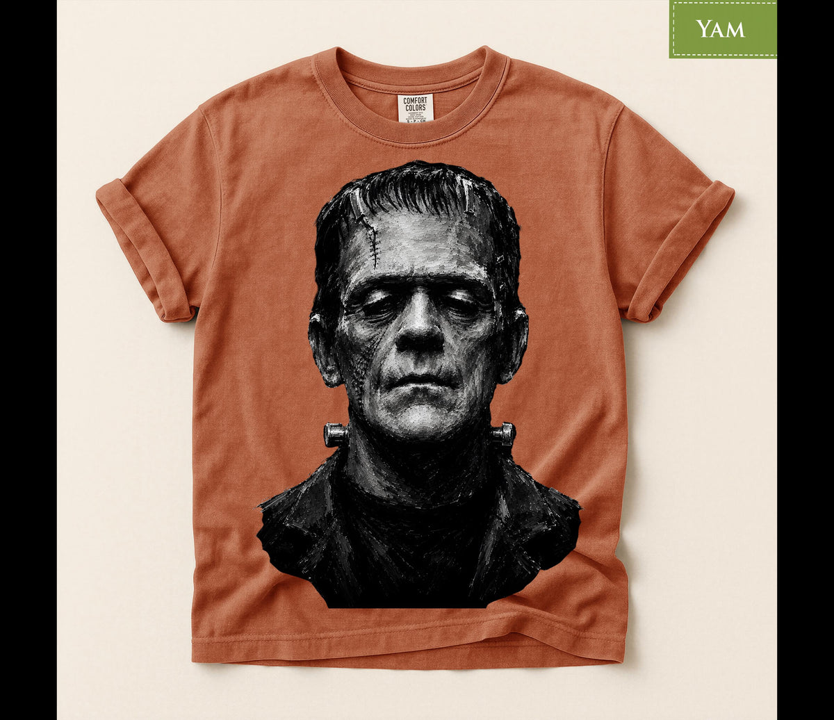 Comfort Colors® Frankenstein Monster Gothic Graphic Tee, Classic Horror Shirt, Halloween Spooky Gift