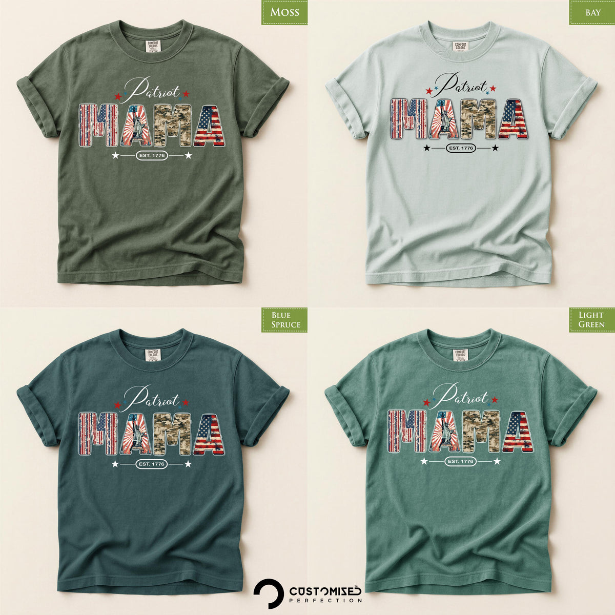 Patriot Mama Shirt, 4th of July Comfort Colors® Tee, Gift for Mom USA