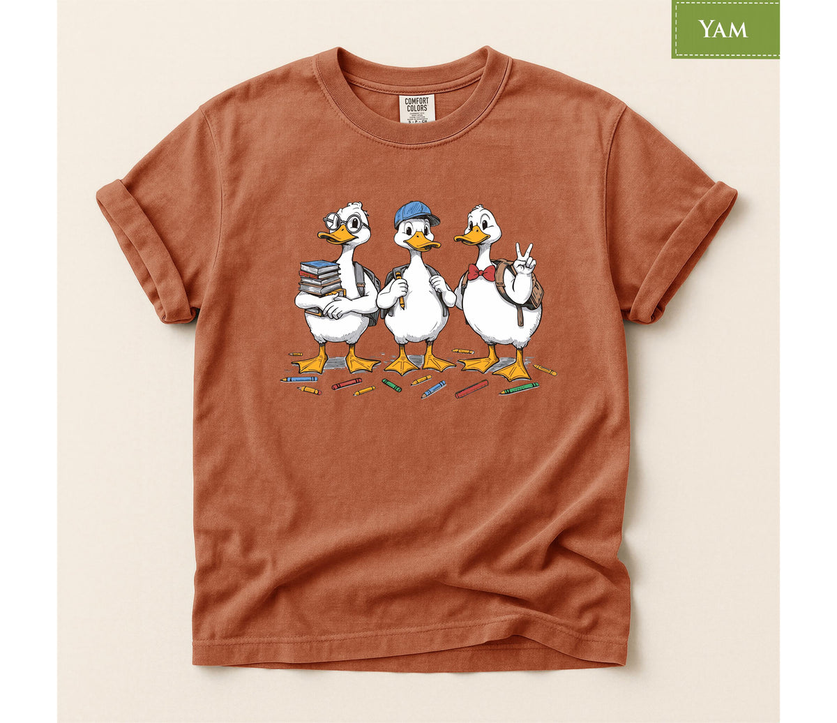 Comfort Colors® Little Duck Goose Back to School Shirt, Cute Geese Teacher Student Tee, BTS First Day Graphic Tee