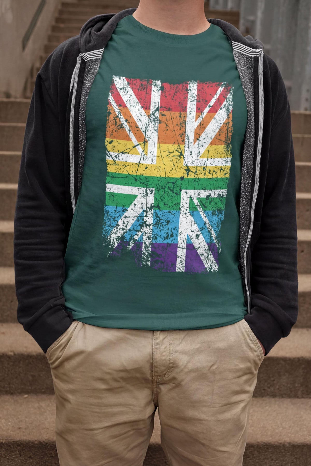 Comfort Colors® UK Union Jack Pride Flag Shirt, LGBTQIA2 Rights Top, British Gay Parade