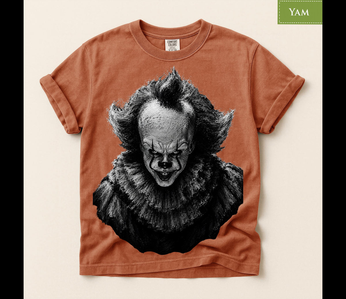 Comfort Colors® Evil Horror Clown Graphic Tee, Scary Halloween Costume Top, Spooky Gothic Gift