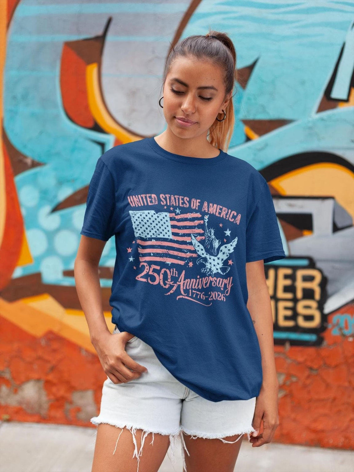 American Flag Shirt, July 4th Celebration Tee, USA 250th Anniversary