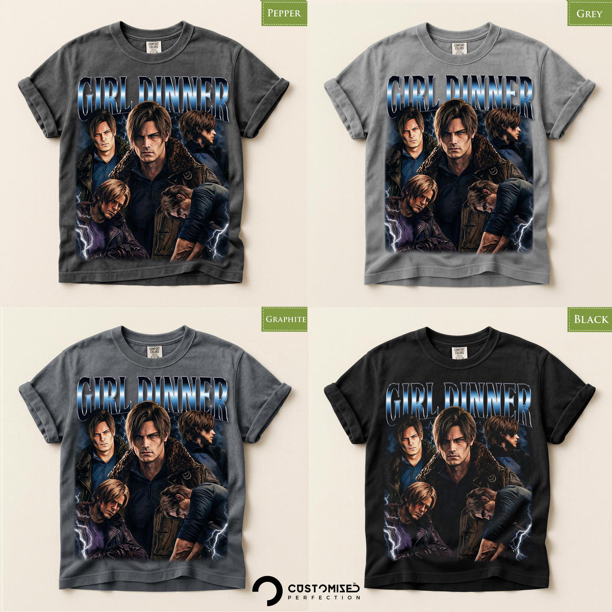 Girl Dinner Leon Kennedy Comfort Colors® Shirt, Resident Evil Tee, Requiem RE9 Fan Gift