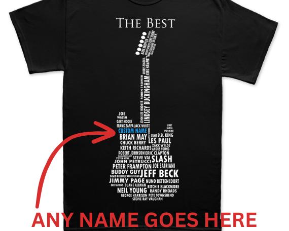 Custom Guitarist Shirt, Guitar Shirt for Men, Personalized Guitar Gift, Guitar Lover Gift, Guitar Legends T-shirt, Gift for Guitar Players